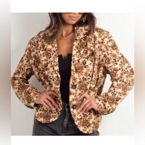 EUC Free People Cali Floral Printed Boxy Blazer